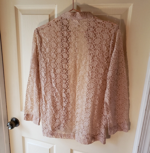 Tan lace topper by Tudor Court sz S - Picture 4 of 7